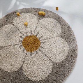 Tappeto per bambini grigio chiaro e crema ø 120 cm Bohemian Daisy - Nattiot