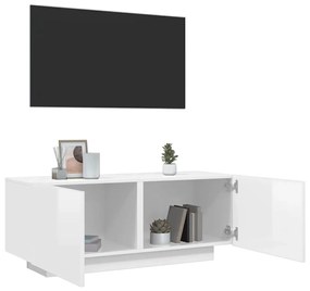 Mobile Porta Tv Bianco Lucido 100x35x40 Cm İn Legno Multistrato /