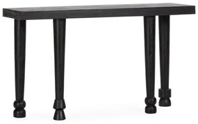 Tavolo consolle nero in mango massiccio 40x130 cm Inaya – MOME