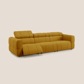 Giotto Divano modulare a 3 sedute con opzione relax elettrico in microfibra effetto velluto impermeabile T09