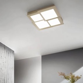 Plafoniera Led in metallo Oro e diffusore in acrilico PASSPARTOU 57x57 cm