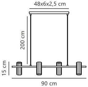 Nordlux - Lampadario a sospensione con filo ALANIS 4xGU10/15W/230V nero