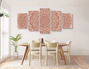 Quadri 5 pezzi – Mandala floreale