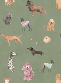 Sandberg Carta da parati Taiga and Friends - Green
