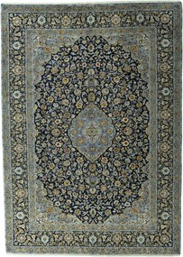 Kashan Tappeto 410x290 Blu (Iran) Annodato A Mano