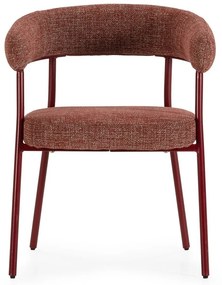 Set di sedie da pranzo color terracotta in imbottito con braccioli 2 pz Yuri – MOME