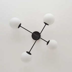 Lampadario a plafone MOON 4xE27/15W/230V nero