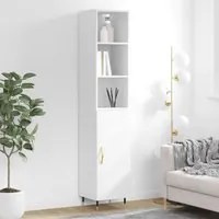 Credenza 34,5x34x180 cm in Legno Multistrato Bianco Lucidocod mxl 101539