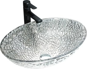 Mexen Goa lavandino da appoggio in vetro 50 x 36 cm, trasparente - 24085000