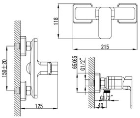 Aqualine - Rubinetto doccia FACTOR cromo lucido