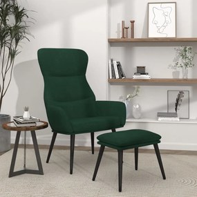 Poltrona Relax Con Poggiapiedi Verde Scuro İn Tessuto /
