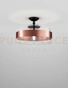 Futura soffitto g cristallo rame montatura nero opaco 1 luce attacc...
