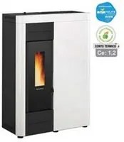 stufa a pellet virna idro 14,5 kw bianca (conto termico) - misure cm.79,3x38,4x110,5h. peso kg.151 fer351201