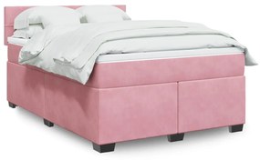 Giroletto A Molle Con Materasso Rosa 140x190 Cm İn Velluto /