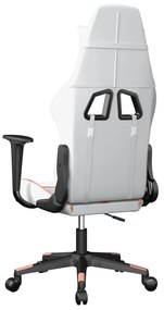 Sedia da gaming bianco e rosa in similpelle