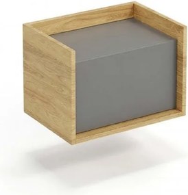Comò Mobius 1D in legno naturale/grigio - H36cm