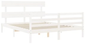 Giroletto con Testiera Bianco King Size in Legno Massello