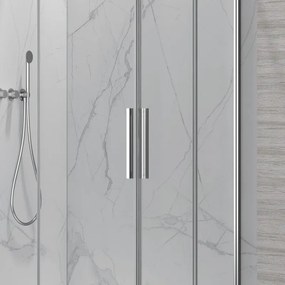 Box doccia 80x90cm angolare porte scorrevoli finitura cromo | KLA1000C - KAMALU