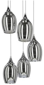 Lampadario a sospensione con filo MARINA 5xE27/60W/230V cromo