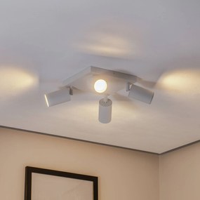 Argon Faretto da soffitto Sado, bianco, acciaio, orientabile, a 4 luci
