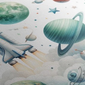 Quadro su tela – Navetta spaziale tra le nuvole