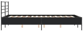 Giroletto nero 120x190 cm in legno multistrato e metallo
