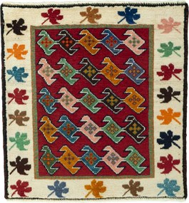 Gabbeh Tappeto 60 x 60 Rosso (Iran) Annodato A Mano