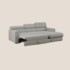 Dylan divano angolare con estraibile a cassettone in tessuto fiammato simil cotone impermeabile T19 beige