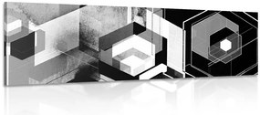 Stampa su tela – Geometria futuristica in bianco e nero