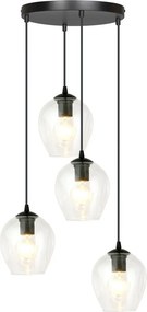 Lampadario a Sospensione ISTAR 4 PREMIUM 4xE27 in Acciaio e Vetro