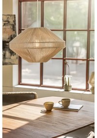 Lampadario di colore naturale con paralume in tessuto ø 50 cm Razzo – Markslöjd