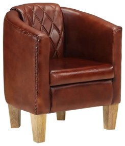 Poltrona Cabriolet Marrone İn Vera Pelle /