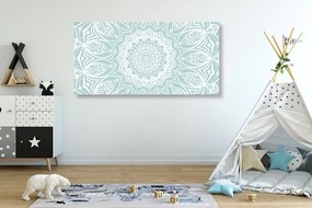 Quadro su tela – Mandala armonia su sfondo blu