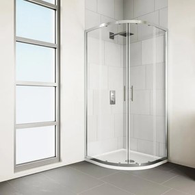 Box doccia con ingresso angolare scorrevole Verve quadrante L 80 x L 80 x H 190 cm in vetro, sp. 6 mm vetro senza finitura / trasparente cromo