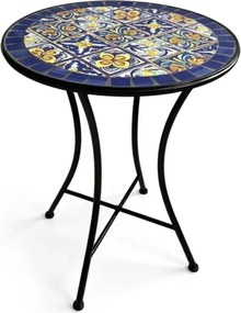 Set Bistrot Tavolo Maioliche D60xH75 Con 2 Sedie Pieghevoli Genziana