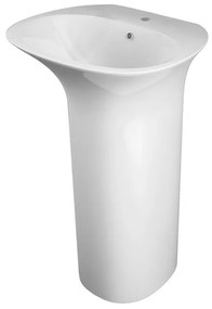 Lavandino freestanding bianco in ceramica Sensation con foro miscelatore