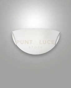 Fox applique bianco 1 luce attacco e27 in metallo e vetro