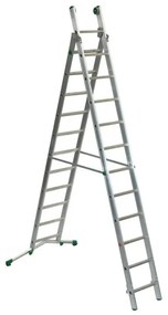 Scala a sfilo FACAL Super Prima 2 rampe in alluminio 2 x 12 gradini portata massima 150 kg EN 131 per lavori fino a 7.2 m