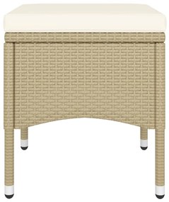 Set Bistrot da Giardino 5 pz Polyrattan e Vetro Temperato Beige