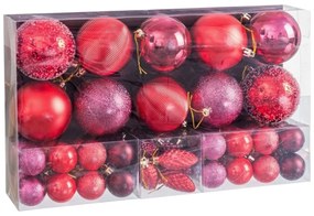 Palle di Natale Rosso Plastica (50 Unità)