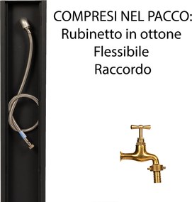 Fontana da Giardino Design a Colonna Ovale Rubinetto in Ottone Senza Base Antracite...
