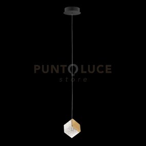 Lampada a sospensione magia single, metallo nero pendente oro led 4...