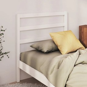 Testiera per letto bianca 95x4x100 cm in legno massello di pino