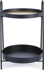 Tavolino tondo stile industrial piano in legno e struttura in acciaio Everitt D41 Bizzotto