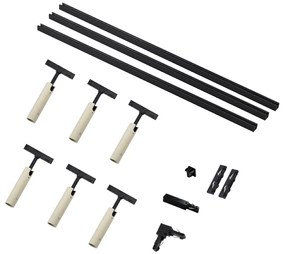 Sistema di illuminazione a binario moderno con 6 faretti beige e neri monofase - Slimline Uzzy