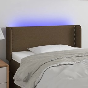 Testiera A Led Marrone Scuro 103x16x78/88 Cm İn Tessuto /