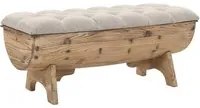 Cassapanca in Legno Massello e Tessuto 103x51x44 cm 245767