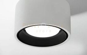 Nasso lampada da soffitto 1 luce tonda in gesso e alluminio nero