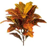 Set 2 Croton Pianta Artificiale Altezza 60 cm Arancio