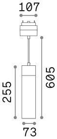 Pendente Per Binario Arca 21W 3000K Alluminio Nero Luce Calda